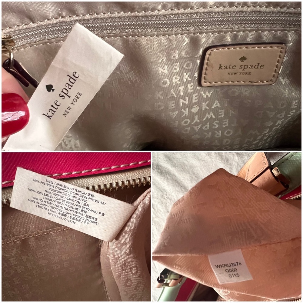 Kate Spade Grant Street Jules Tote Beach Stripe Grainy Vinyl Leather Bag Purse - Picture 16 of 17